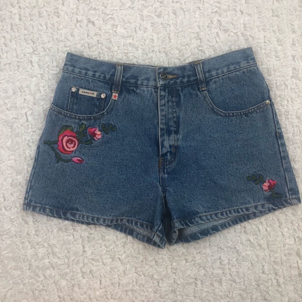 Zana Di Y2K Vintage Embroidered Denim Shorts